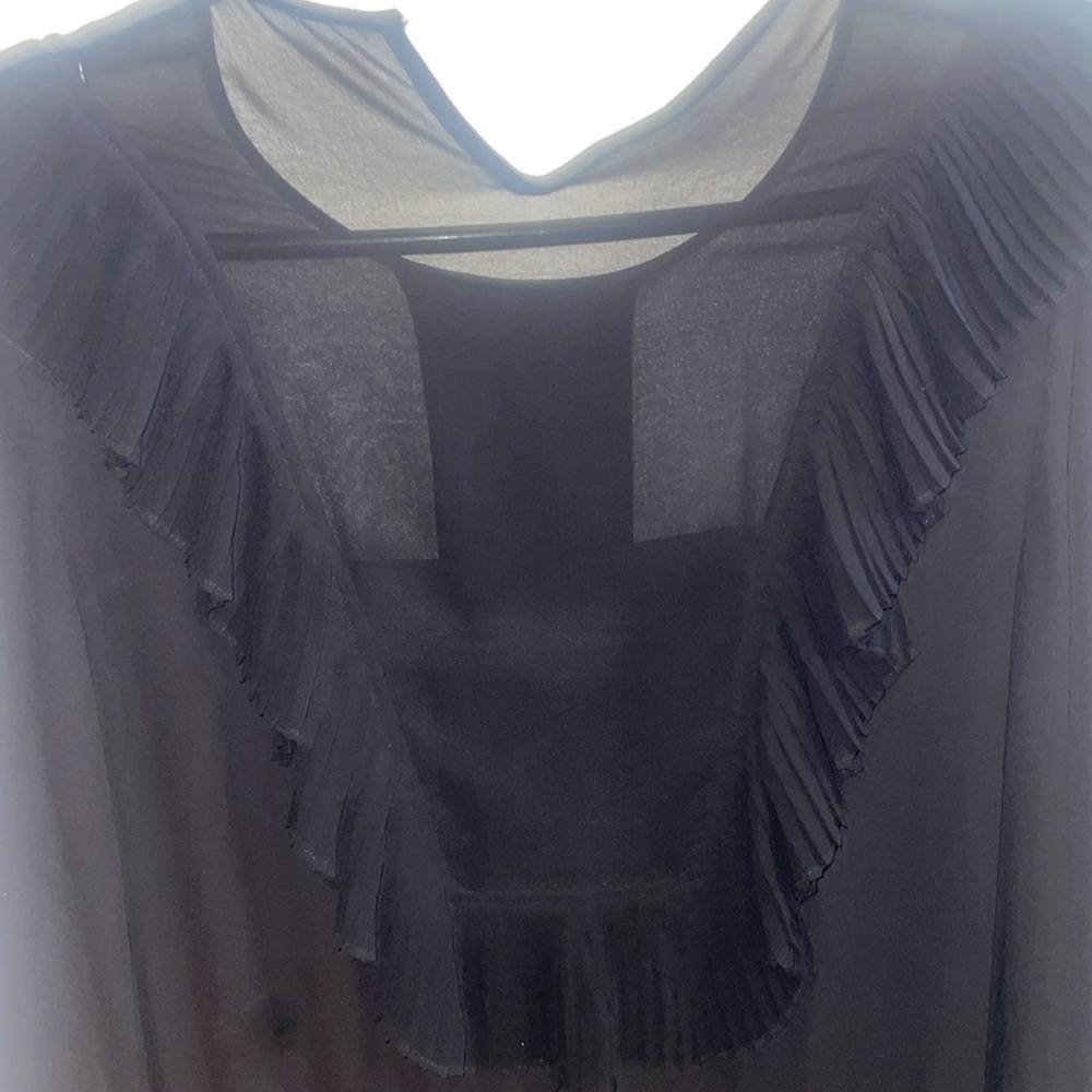 ✨Host Pick✨ BCBG MAXAZRIA BLACK  KRISTEY PLEATED RUFFLE BIB DRESS - Picture 7 of 8